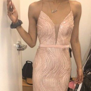 Dave and Johnny Long Pink Dress - Size 00